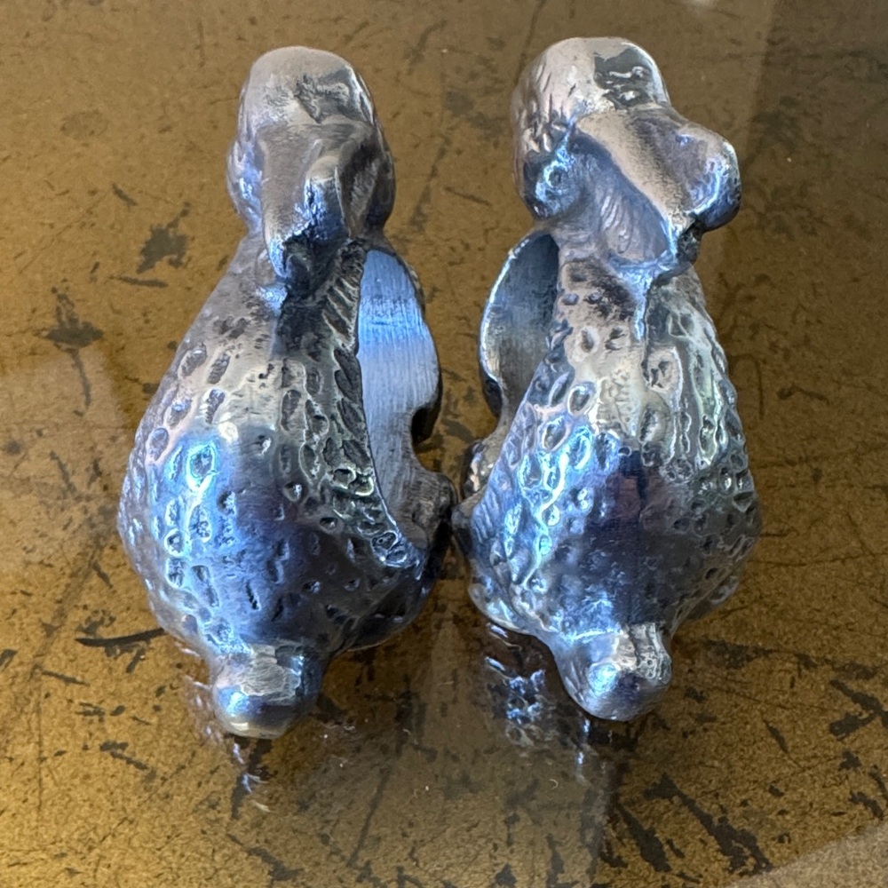 Set of 2 Silver Rabbit Napkin Rings - Picture 4 of 5